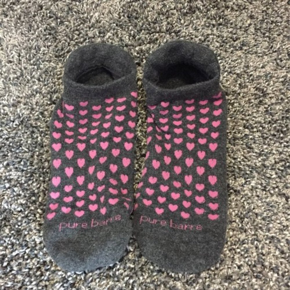Pure barre heart socks